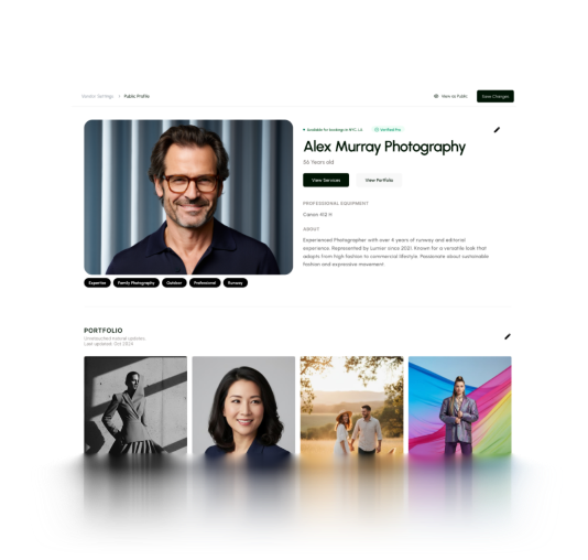 Professional creative portfolio overview